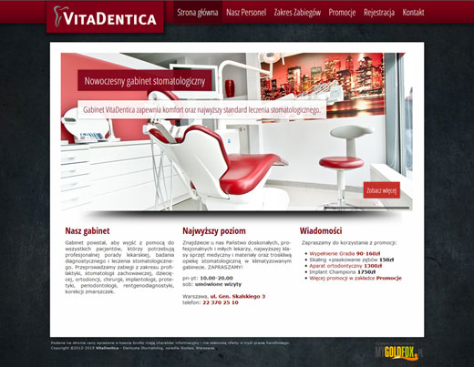 Wykonanie strony internetowej VitaDentica.pl